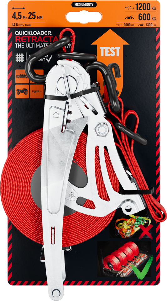 QL Retractable The Ultimate Tiedown QL1200MD 25mm/4,5m/DJ+D